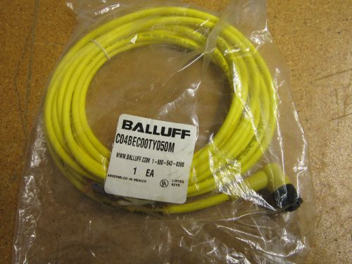 Balluff C04BEC00TY050M CABLE ASSEMBLY 3P NO PNP/ NPN WO/LED RGHT ANGL 5M NEW