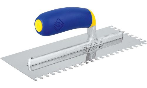 Qep 49916q mega grip stainless steel notched trowel, 1/4&#034; x 3/8&#034; for sale