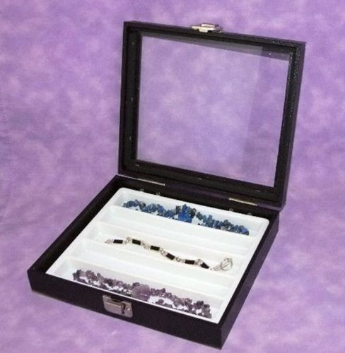 NECKLACE/BRACELET GLASS TOP JEWELRY DISPLAY CASE WHT