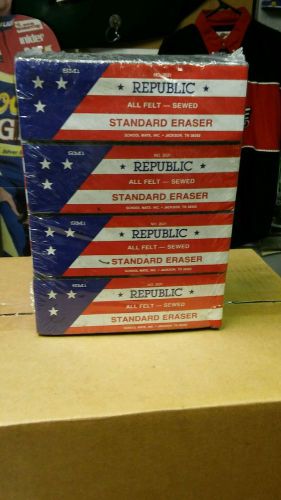12 pc lot of 6in Republic stsnderd erasers  made in usa.