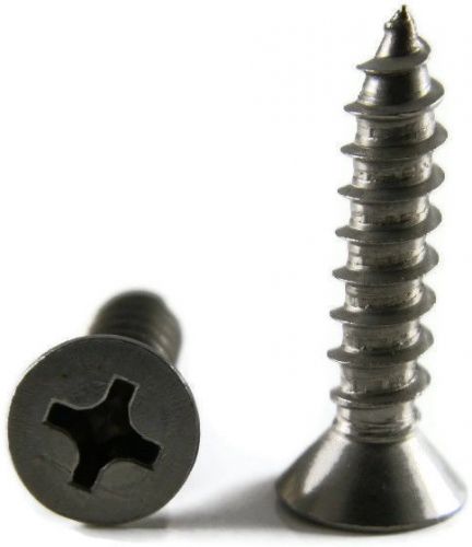 Sheet metal screws stainless steel phillips flat head #8 x 7/8&#034; qty 250 for sale