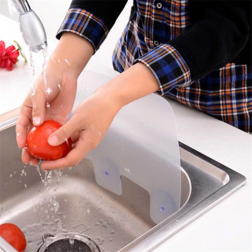 Sink Water Splash Guards Kitchen Water Spitting Baffle Board Wall Sink Dam ABS