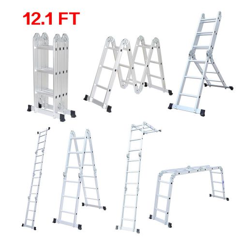 3.7M Multi Purpose Aluminium Folding Step Telescopic Ladder Extendable EN131 US
