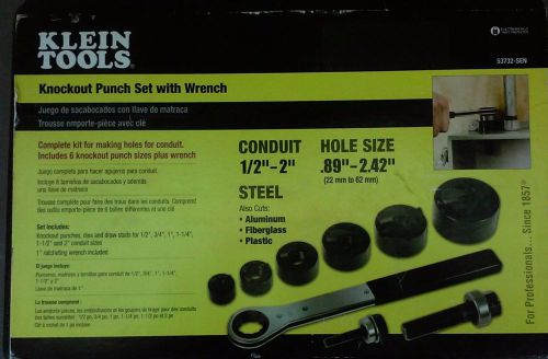 Klein Tools Knockout Punch Set With Wrench 9 piece 53732-SEN
