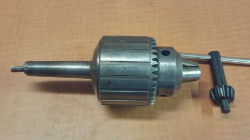 jacobs super chuck no. 20N 3/8-1&#034; #3 morse taper shank w/key works very smooth