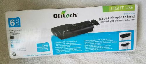 Ofitech 6 Sheet Paper Shredder Forward Reverse Adjustable Arm Fits Most Baskets