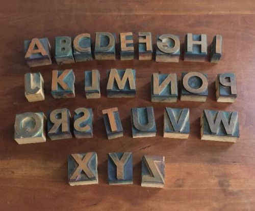 Letterpress Letter Wood Type Printers Block &#034;A to Z&#034; Typography
