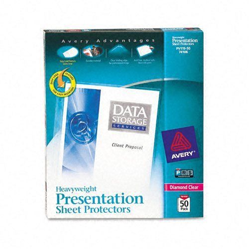 Avery diamond clear heavyweight sheet protectors, acid free, box of 50 for sale