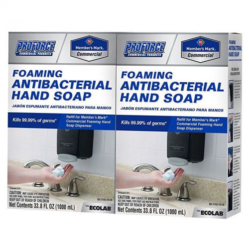 Proforce/members mark commercial foaming antibacterial hand soap 2 pack refills, for sale