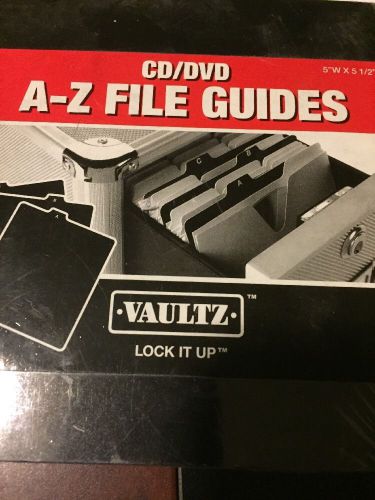Vaultz A to Z CD and DVD Storage File Guides 26 Guides per Box Black (VZ01176)
