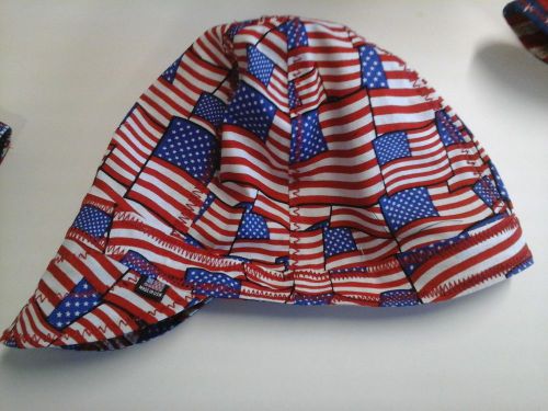 Bright USA Flags Print &#034;Any Size&#034; Lined hat, Welding Hat, Pipefitter Cap Welder
