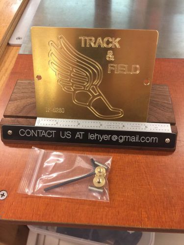 BRASS ENGRAVING PLATE FOR NEW HERMES FONT TRAY WINGFOOT TRACK AND FIELD RUNNING