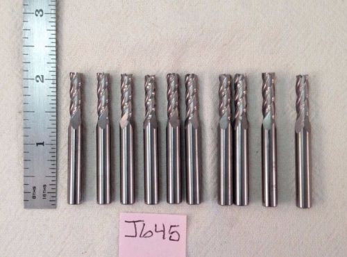 10 NEW 6 MM SHANK CARBIDE END MILLS. 4 FLUTE. CUT DIA MAY VARY. USA MADE {J645}