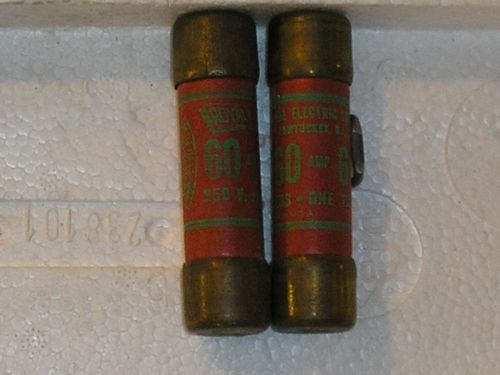 (LOT OF 2)Royal Electric 60A 250v one time fuse