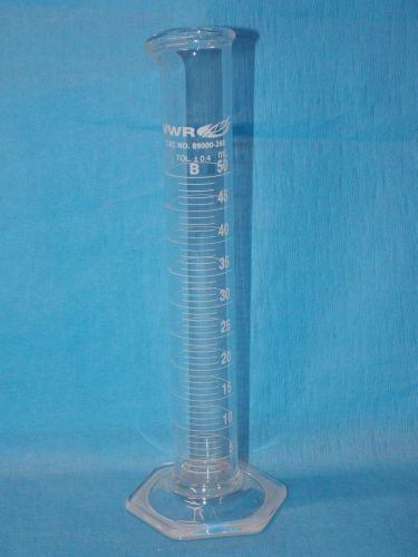 Vwr class b glass td to deliver 50ml graduated cylinder 89000-268 no bumper for sale