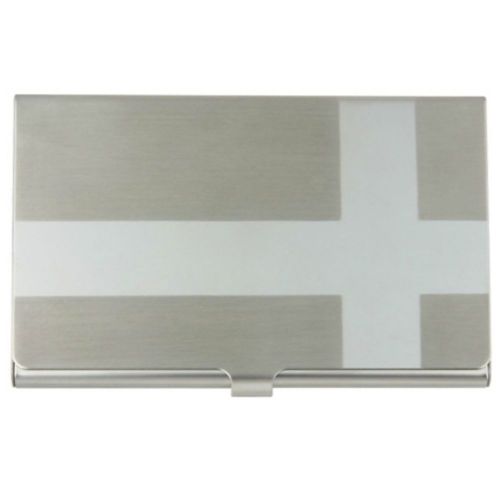 Professional Business Card Holder Silver Custom Design Case Chrome Cross NEW