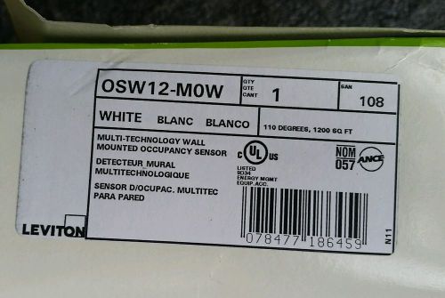 Dual Technology Occupancy Sensor, Leviton, OSW12-M0W