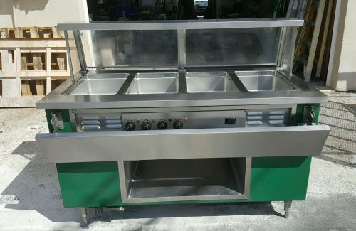 4 pans electric steam table / food warmer . with sneeze guard