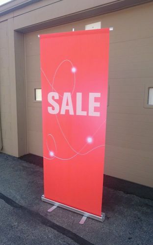 Retractable Sale Banner Sign Stand 33&#034;x80&#034; with Carry Bag