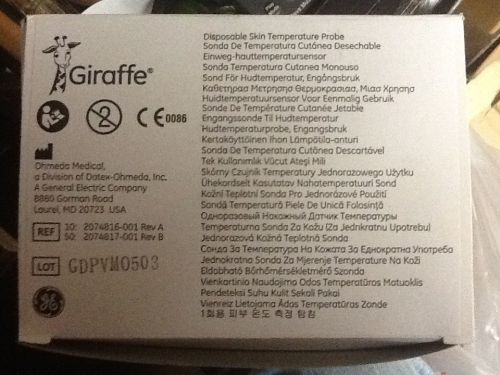 Ohmeda GraffeDisposable Skin Temperature Probe 2074816-001 box of 10
