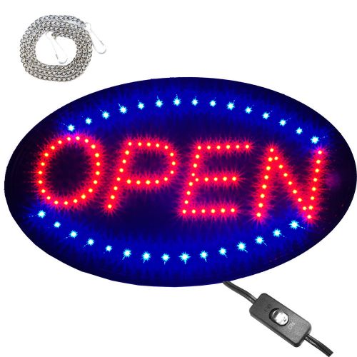 Large 23x14&#034; Bright Animated Oval Open Mart Shop LED Store Sign Display neon