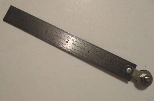Vintage 6&#034; LS STARRETT No 604R TEMPERED RULE w Bolt on the End - Antique Tool