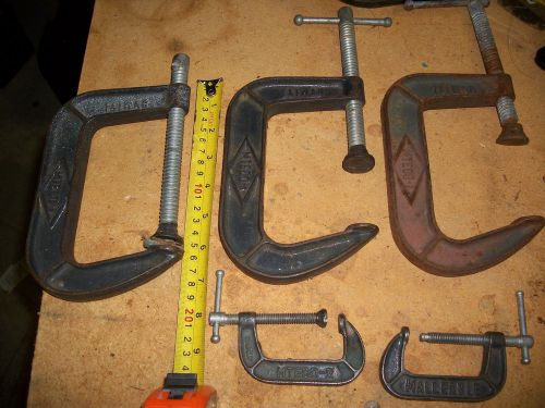 7-3  INCH MTECO , MALLEABLE IRON C-CLAMPS, 5 CLAMPS