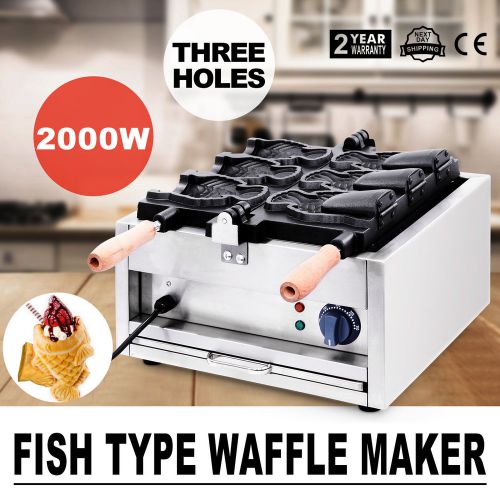 TAIYAKI MAKER WAFFLE MACHINE ELECTRIC CAKE ICE CREAM NON-STICK PAN NOVEL DESIGN