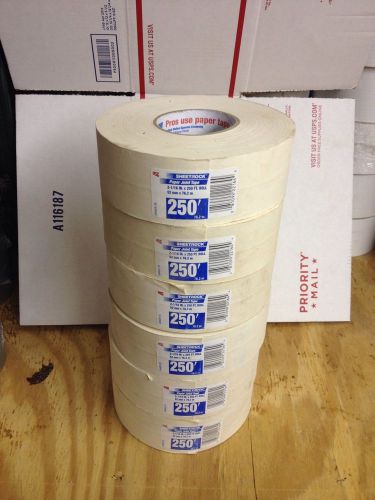 6 Rolls Of 2-1/16&#034; by 250&#039; Sheetrock Paper Joint Drywall Tape