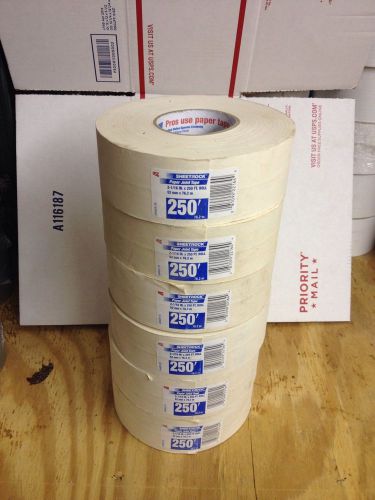 6 Rolls Of 2-1/16&#034; by 250&#039; Sheetrock Paper Joint Drywall Tape
