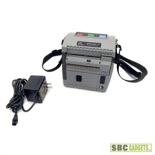 Zebra portable barcode label printer - charger, battery strap (model: encore 3) for sale