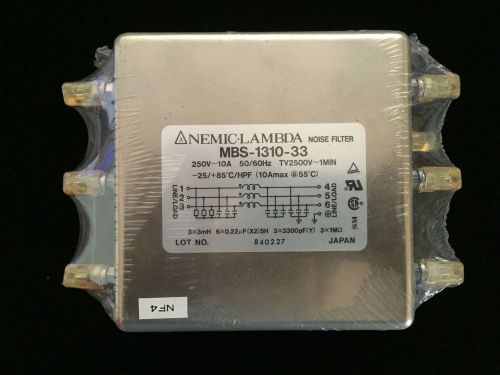 NEMIC-LAMBDA MBS-1310-33 NOISE FILTER 10A  250V Brand New Free Shipping