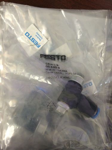FESTO GRLA-1/8-QS-8-RS-B / 162966 Flow Control Valve Air Cylinder Pneumatic New