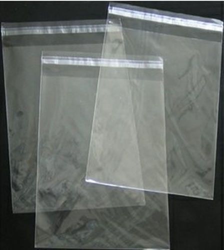 Halulu 100pcs Flat Plastic Self Adhesive Sealing Bags Closure Resealable Pouc...