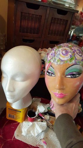Beautiful One if a Kind Handpainted Mannequin Head