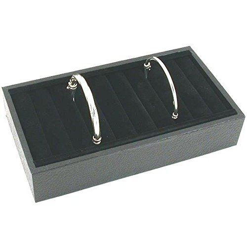 FindingKing 1 X Black Velvet Bangle Bracelet Display Tray Jewelry Case