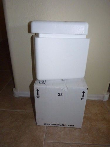 Duratherm styrofoam insulated shipping container cooler box medical 8x8x6 for sale