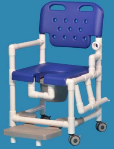 Elite Shower Chair Commode with Footrest 20&#034; Clearance Blue ELT820