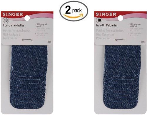 Singer 2-inch-by-3-inch Iron-On Patches Denim 10 per package (2)