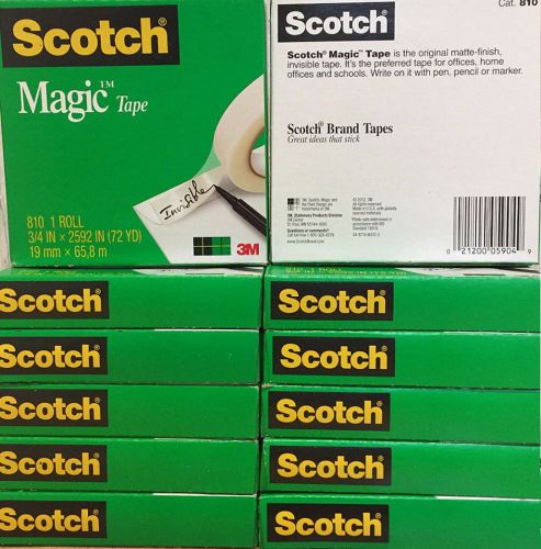 LOT OF 12 Rolls Scotch Magic Tape, 3/4 x 1000 Inches 12 Rolls (810K12) FREE SHIP