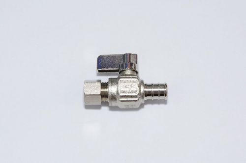1/2&#034; pex x 3/8&#034;od comp mini brass ball valve lead free straight lot of 10 pieces for sale