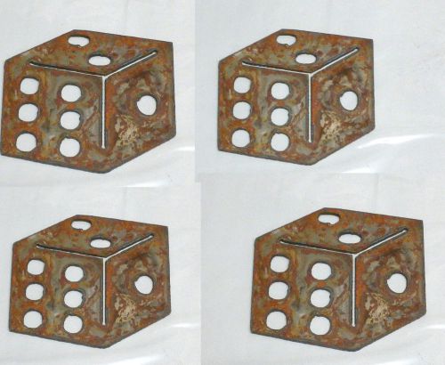Lot of 4 Dice Shapes 3&#034; Rusty Metal Gamble Poker Vintage Ornament Craft Stencil