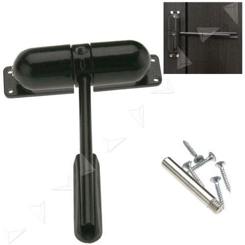 Black Adjustable Door Closer Fire Rated Spring Loaded Auto Closing Surface Mount