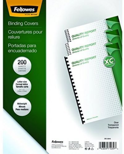 Fellowes crystals clear pvc binding covers, letter, 200 pack (5204303) for sale