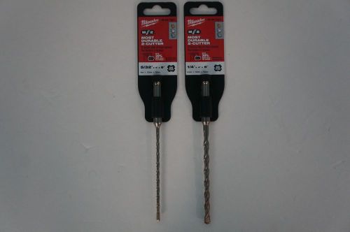 2 pack milwaukee 48-20-7401 &amp; 48-20-7431 hammer drill bits 5/32&#034; &amp; 1/4&#034; x 4&#034; x 6 for sale