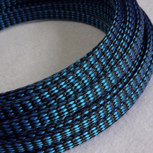 2M x 4MM Blue High Densely Expandable Braided Dense PET Sleeving Cable 3 Weave