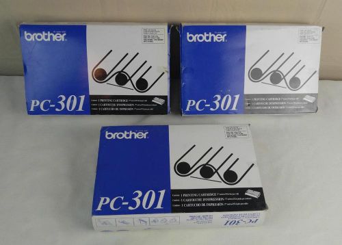 New Genuine OEM Brother PC-301 Fax Machine Print Ribbon Cartridge Lot of 3