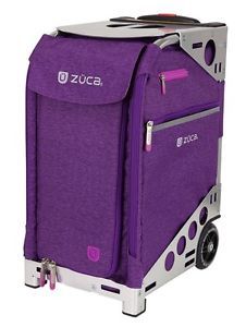Zuca Professional Wheelie Case for Stenograph in Plum with Silver Frame
