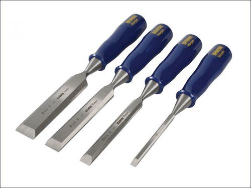 Irwin marples - m444 bevel edge chisel blue chip handle set 4: 6, 12, 18 &amp; 25mm for sale