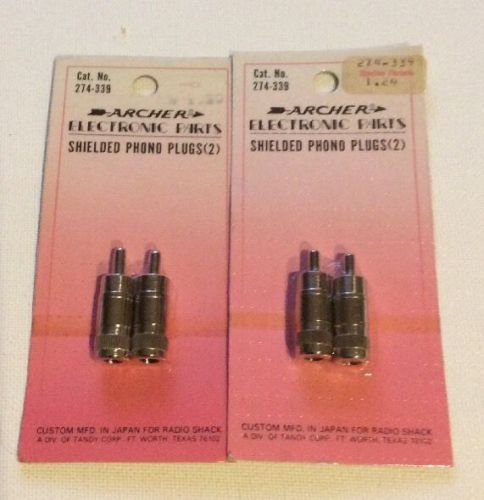 New Archer Shielded Phono Plugs (2) From Radio Shack #274-339 2 Packages